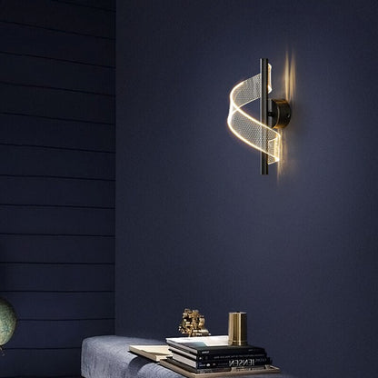 Wall Lamp with Modern LED Wavy Design and Adjustable Light Colours