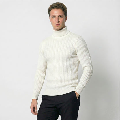 Cable Knit Roll Neck Jumper for Men for Warm Comfort and Timeless Elegance