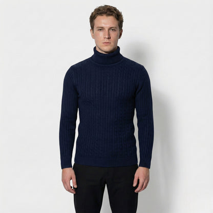 Cable Knit Roll Neck Jumper for Men for Warm Comfort and Timeless Elegance