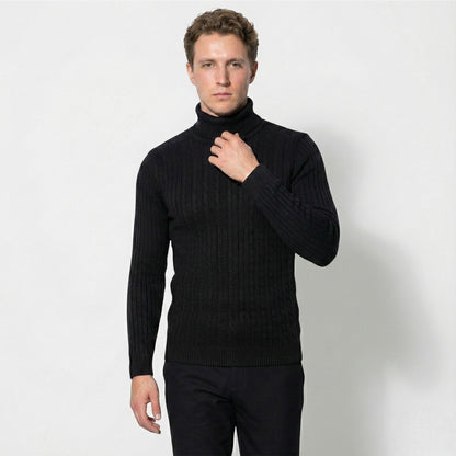 Cable Knit Roll Neck Jumper for Men for Warm Comfort and Timeless Elegance