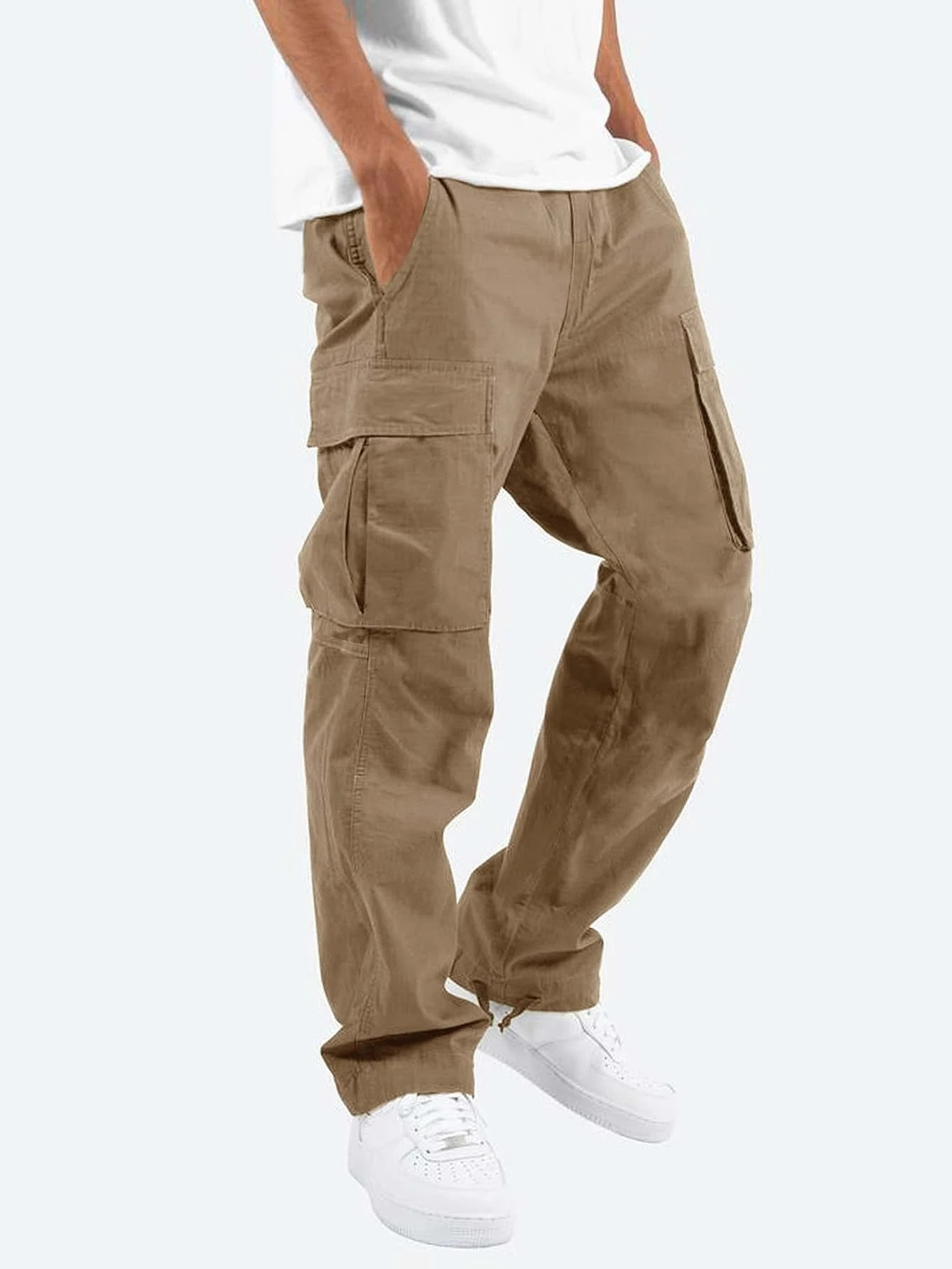 Men's Cargo Trousers for Relaxed Fit with Practical Storage Pockets