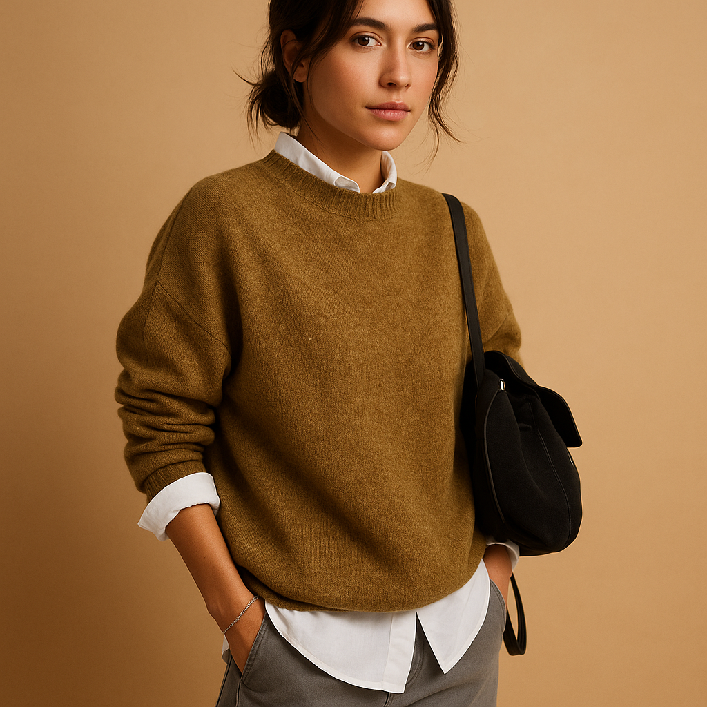 Ladies' Jumper with Fine Knit Structure and Timeless Elegant Fit