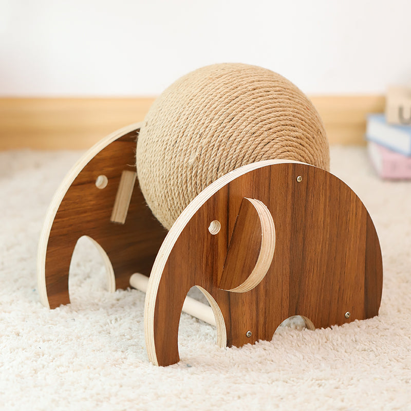 Wooden Cat Scratching Post with Sisal Play Balls for Active and Playful Cats