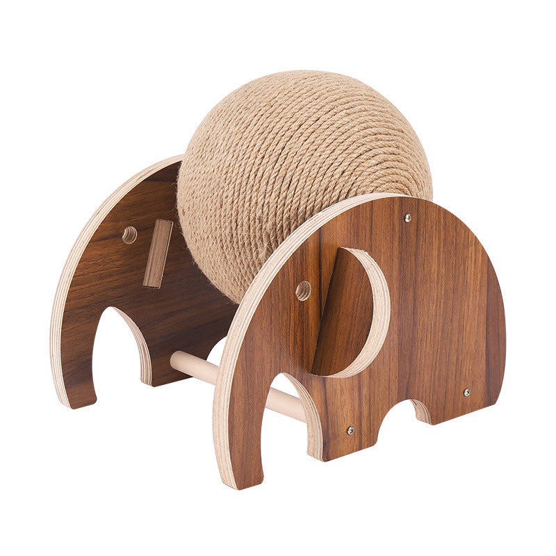 Wooden Cat Scratching Post with Sisal Play Balls for Active and Playful Cats