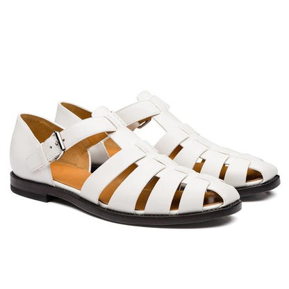 Sandals with Men's Summer Closed Toe and Adjustable Buckle