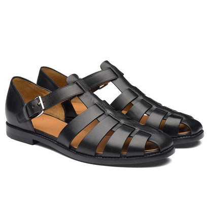 Sandals with Men's Summer Closed Toe and Adjustable Buckle