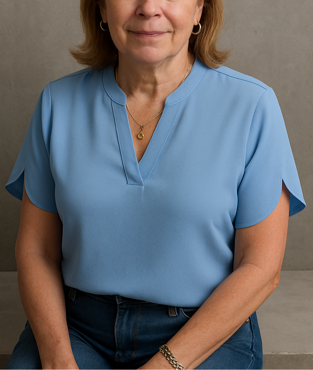 lightweight neck blouse