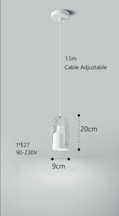 Lamp with Scandinavian Pendant Wooden Bracket and Adjustable Spotlight
