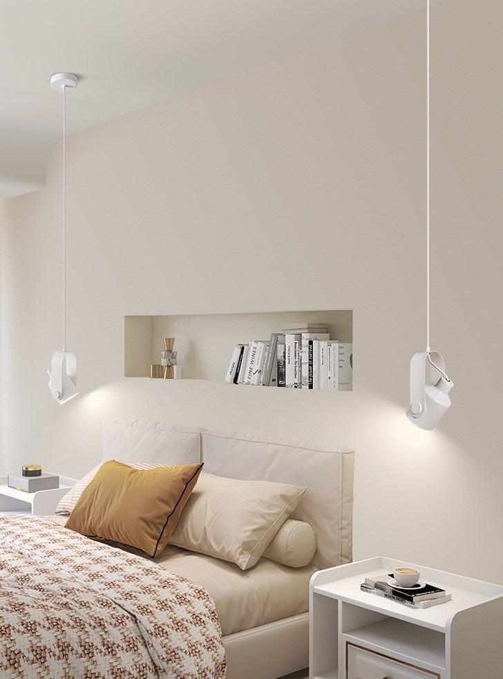 Lamp with Scandinavian Pendant Wooden Bracket and Adjustable Spotlight