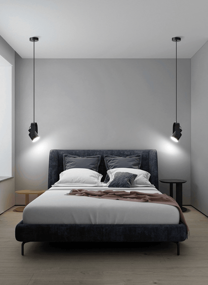 Lamp with Scandinavian Pendant Wooden Bracket and Adjustable Spotlight