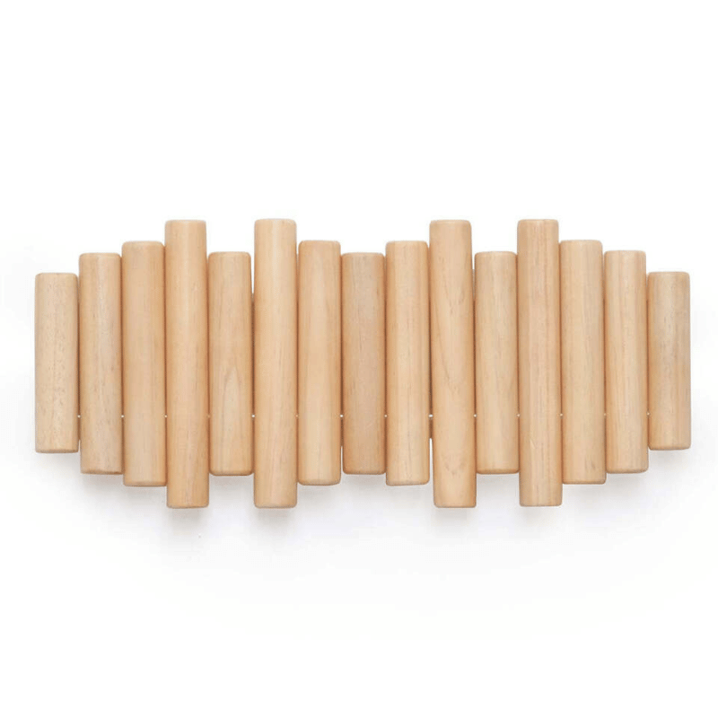 Rack with Handmade Wooden Wall Coat Scandinavian Design for Natural and Functional