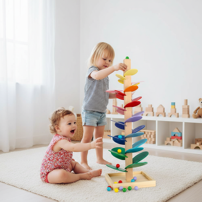 Educational Wooden Play Tree for Children for Motor Skills and Play Fun