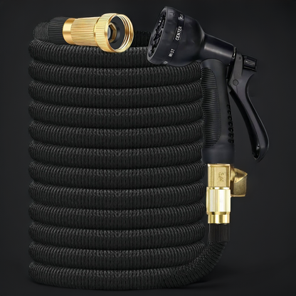 Garden Hose with Expandable Spray Gun for Flexible and Kink-Free