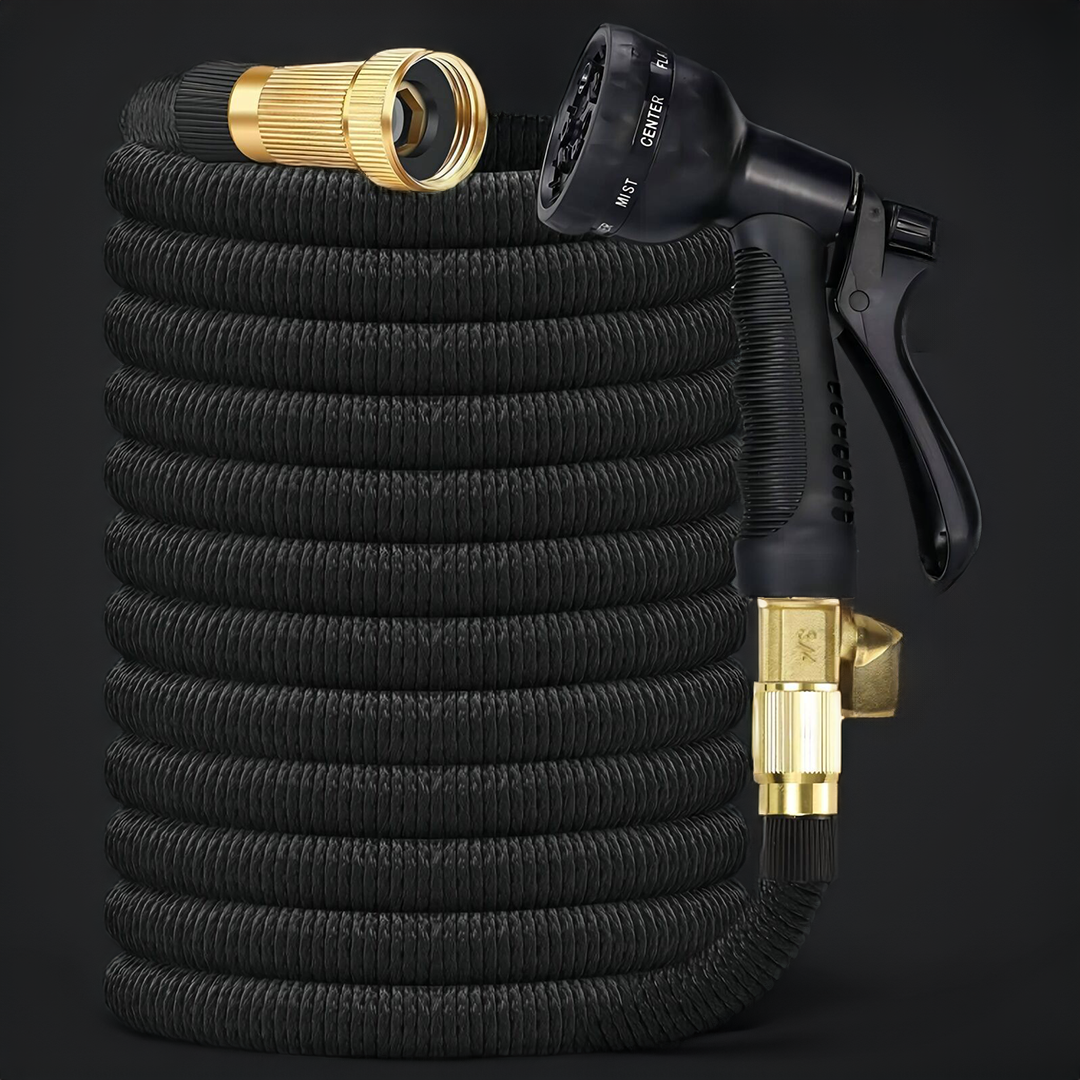 Garden Hose with Expandable Spray Gun for Flexible and Kink-Free