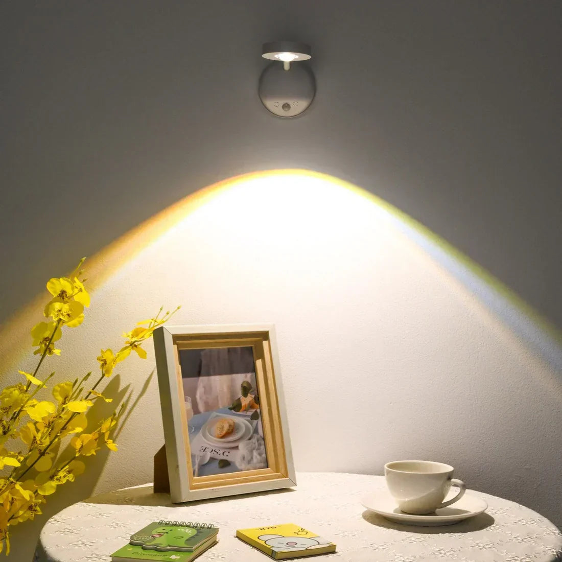 Wireless Wall Lamp with Motion Sensor for Rechargeable and Dimmable