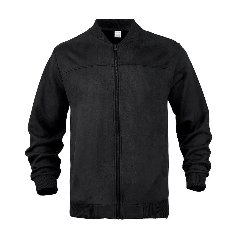 Stand with Men's Summer Jacket with Suede Look and Up Collar