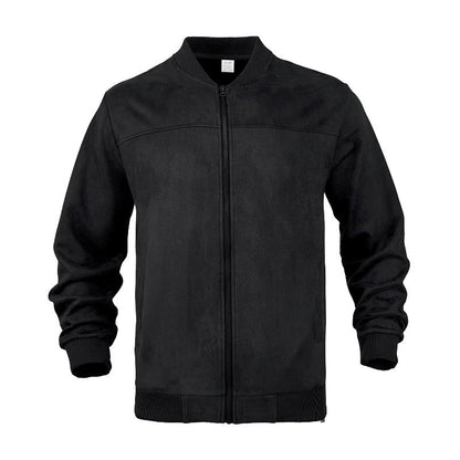 Stand with Men's Summer Jacket with Suede Look and Up Collar
