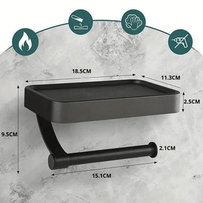 Holder with Toilet Roll Storage Shelf in Stainless Steel for Bathroom