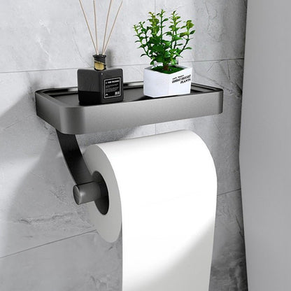 Holder with Toilet Roll Storage Shelf in Stainless Steel for Bathroom