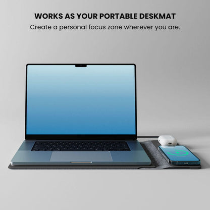Powerdesk Sleeve for Slim Laptop Case with Wireless Charging Function