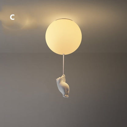 Light with Playful Ceiling Bears and Balloon Lights for Children's Room