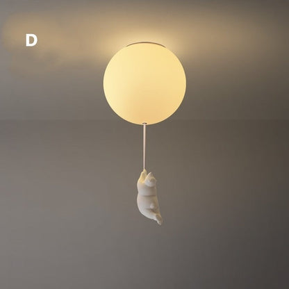 Light with Playful Ceiling Bears and Balloon Lights for Children's Room