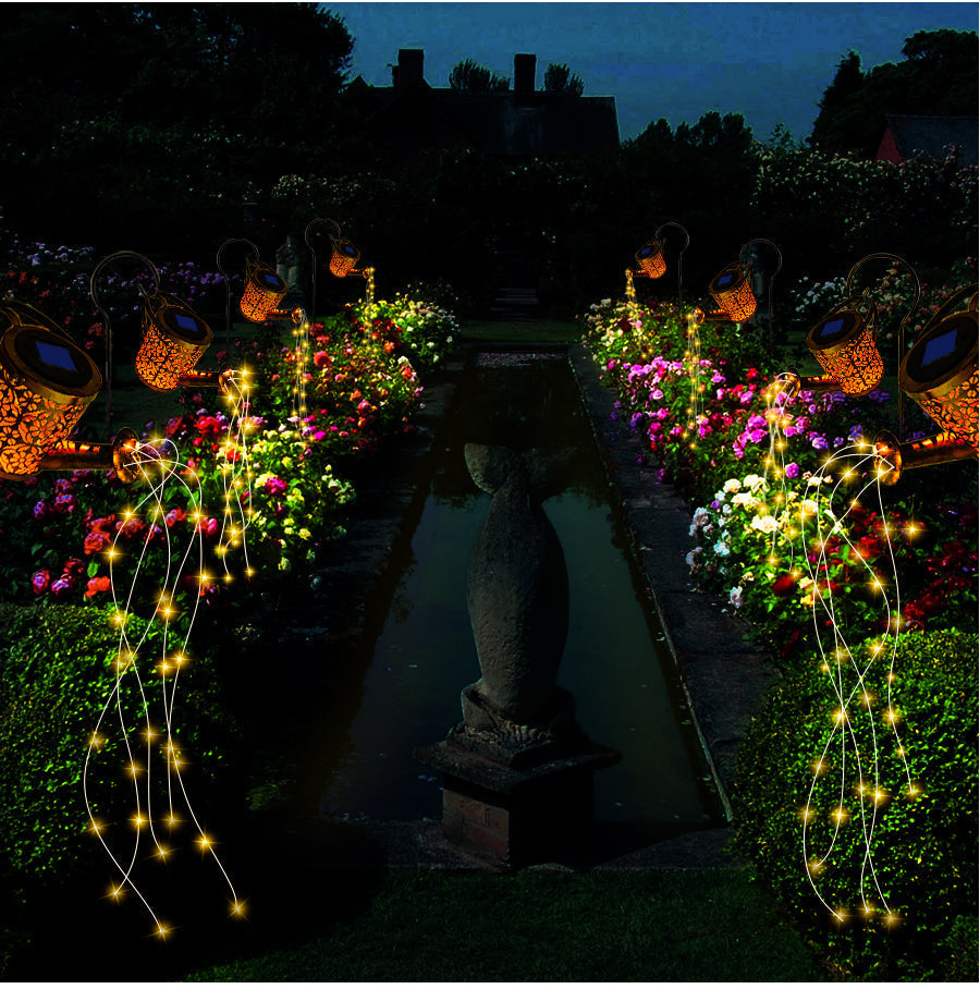 Garden Lamp with Watering Can Spray Lighting for Magical Solar Outdoor Lighting