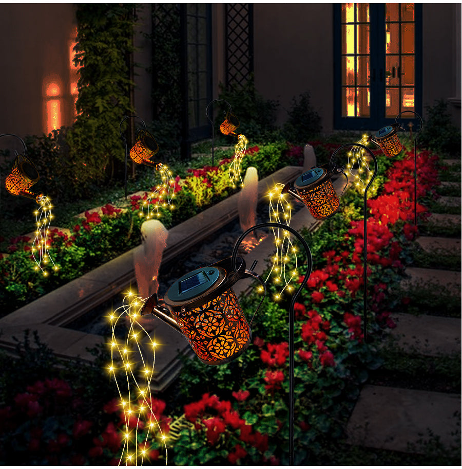 Garden Lamp with Watering Can Spray Lighting for Magical Solar Outdoor Lighting