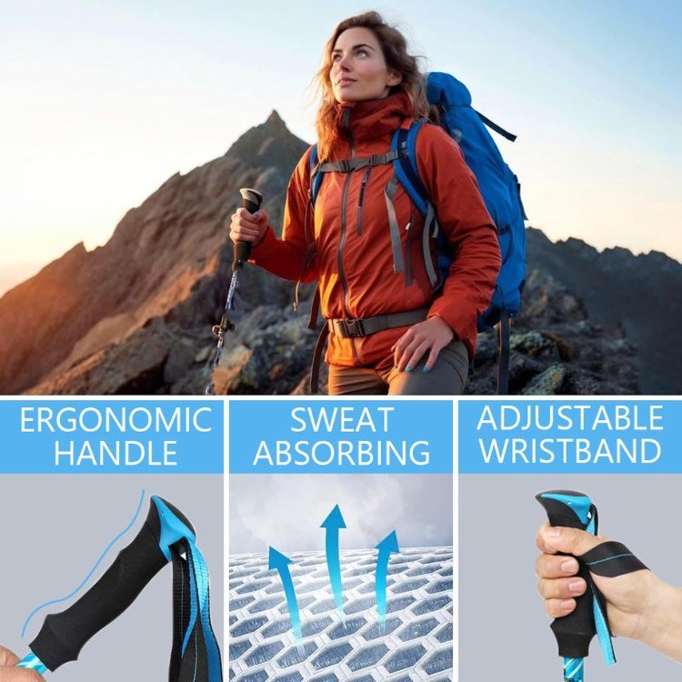 Ergonomic Trekking Poles with Adjustable Length