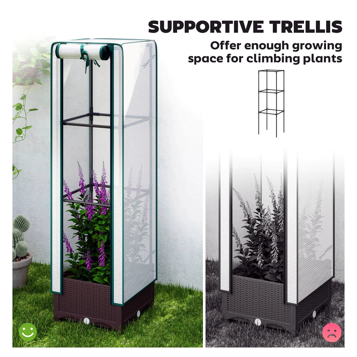 Raised Flower Bed with Trellis – view 4