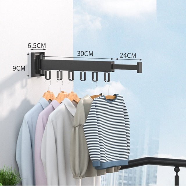 Rack with Retractable Wall Drying Design for Clothes with Space-Saving and Sturdy Design