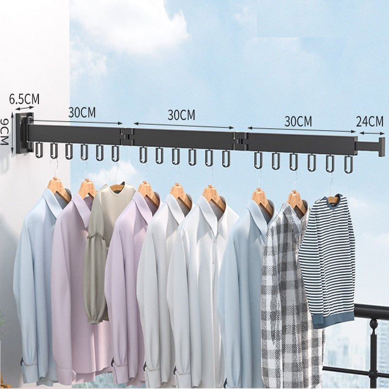 Rack with Retractable Wall Drying Design for Clothes with Space-Saving and Sturdy Design