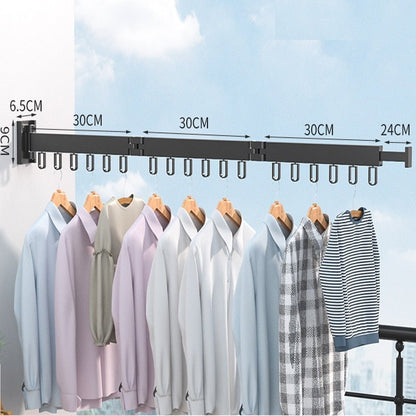 Rack with Retractable Wall Drying Design for Clothes with Space-Saving and Sturdy Design