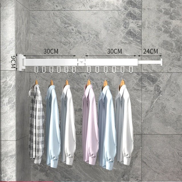 Rack with Retractable Wall Drying Design for Clothes with Space-Saving and Sturdy Design