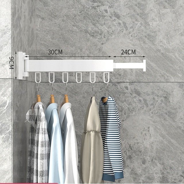 Rack with Retractable Wall Drying Design for Clothes with Space-Saving and Sturdy Design