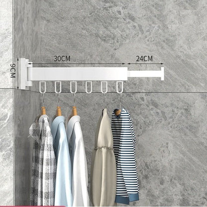 Rack with Retractable Wall Drying Design for Clothes with Space-Saving and Sturdy Design