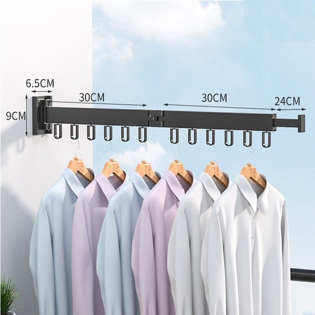 Rack with Retractable Wall Drying Design for Clothes with Space-Saving and Sturdy Design
