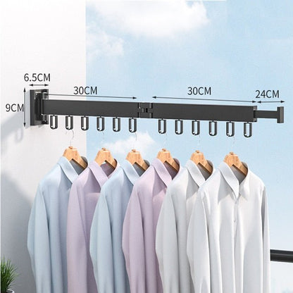 Rack with Retractable Wall Drying Design for Clothes with Space-Saving and Sturdy Design
