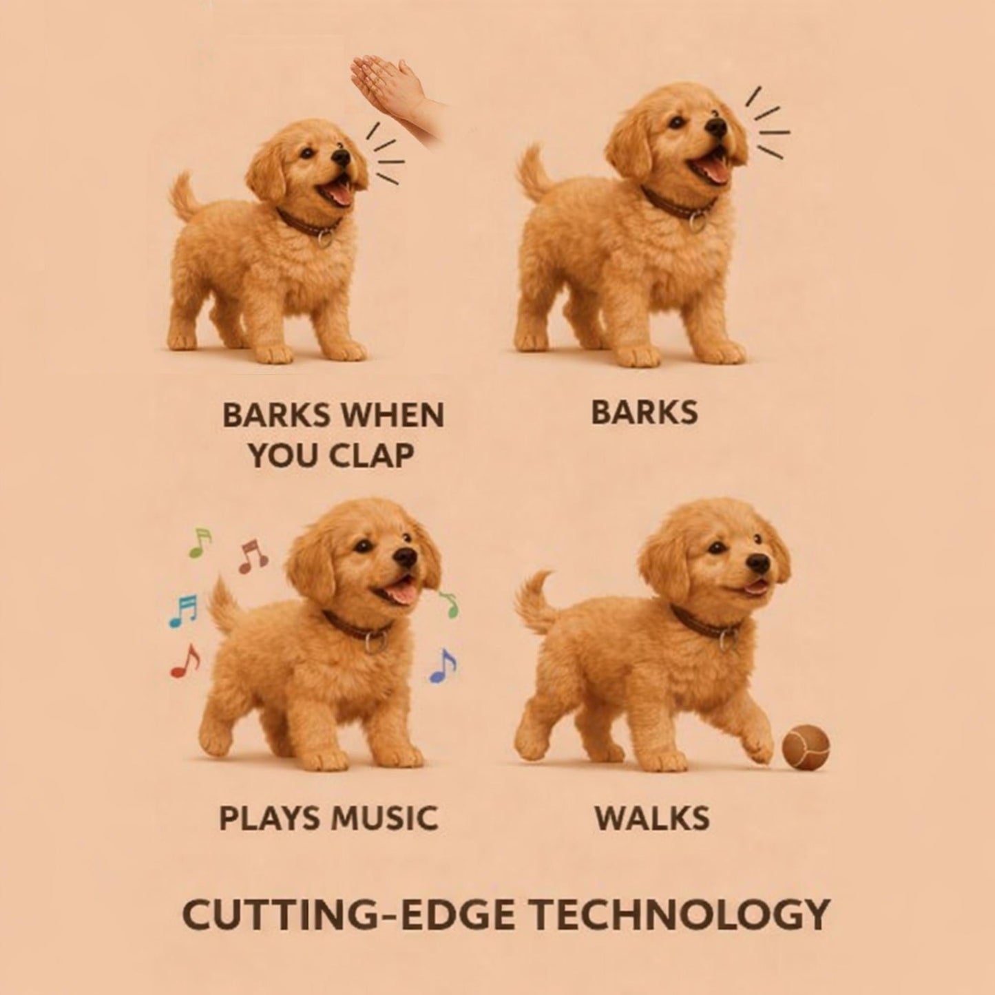 Interactive Robot Puppy with Soft Plush Coat for Playful Learning