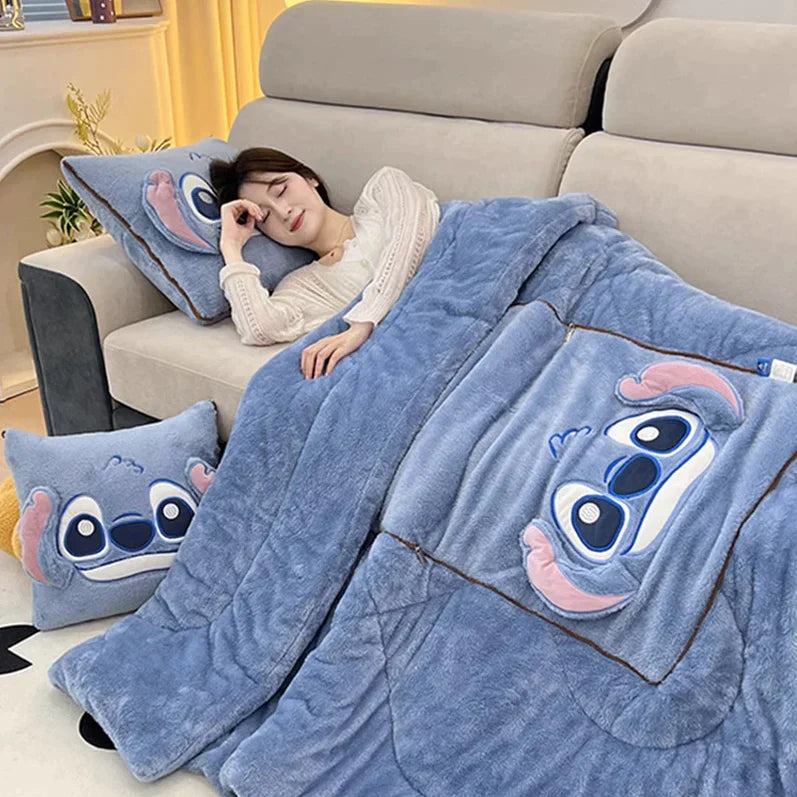 Blanket with Cuddly Soft and Cushion Set for Warmth and Coziness