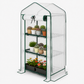 Compact 3-tier greenhouse with steel frame, PE cover and plant shelves