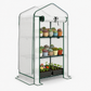 3-tier mini greenhouse with mesh roof, PE cover and plant shelves