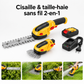 Cisaille et taille-haie sans fil jaune 2-en-1 - vue principale
