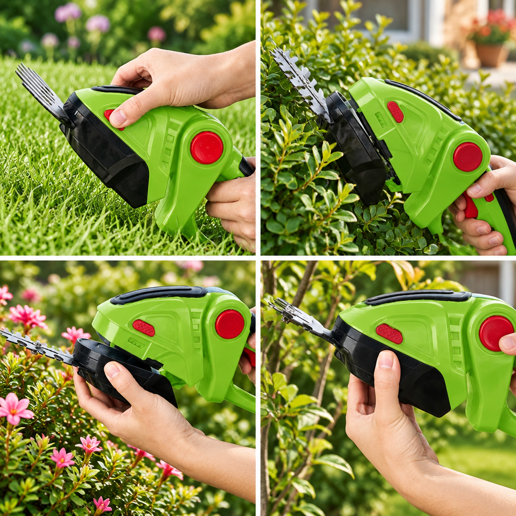 Cisaille sans fil en utilisation au jardin