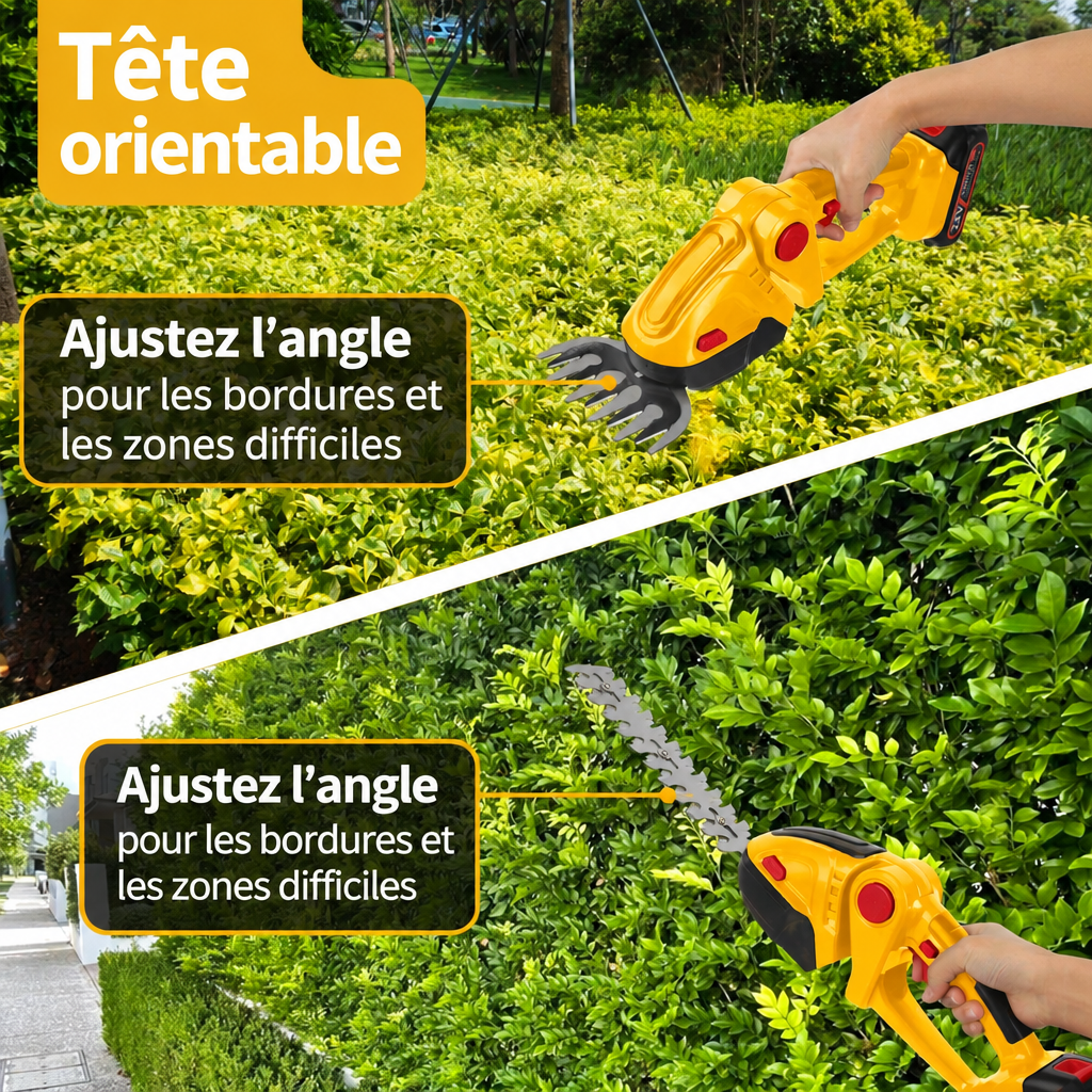 Tête orientable pour les bordures