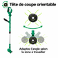 Tête de coupe orientable