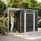 Abri de jardin métal 277 × 107 × 181 cm avec auvent – vue principale