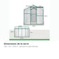 Serre de jardin polycarbonate 4,8 m² avec cadre aluminium – dimensions 190 × 253 × 200 cm