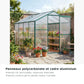 Serre de jardin polycarbonate 4,8 m² avec cadre aluminium – polycarbonate et cadre en aluminium