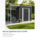 Abri de jardin métal 277 × 107 × 181 cm avec auvent – espace de rangement